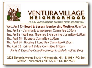 Ventura Village General Meeting Wed., April 10 7:00 PM  2323 11th Avenue