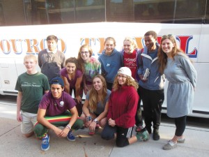 Twin Cities high school students departing to attend the People”'s Climate March on Sunday, Sept. 21, 2014
