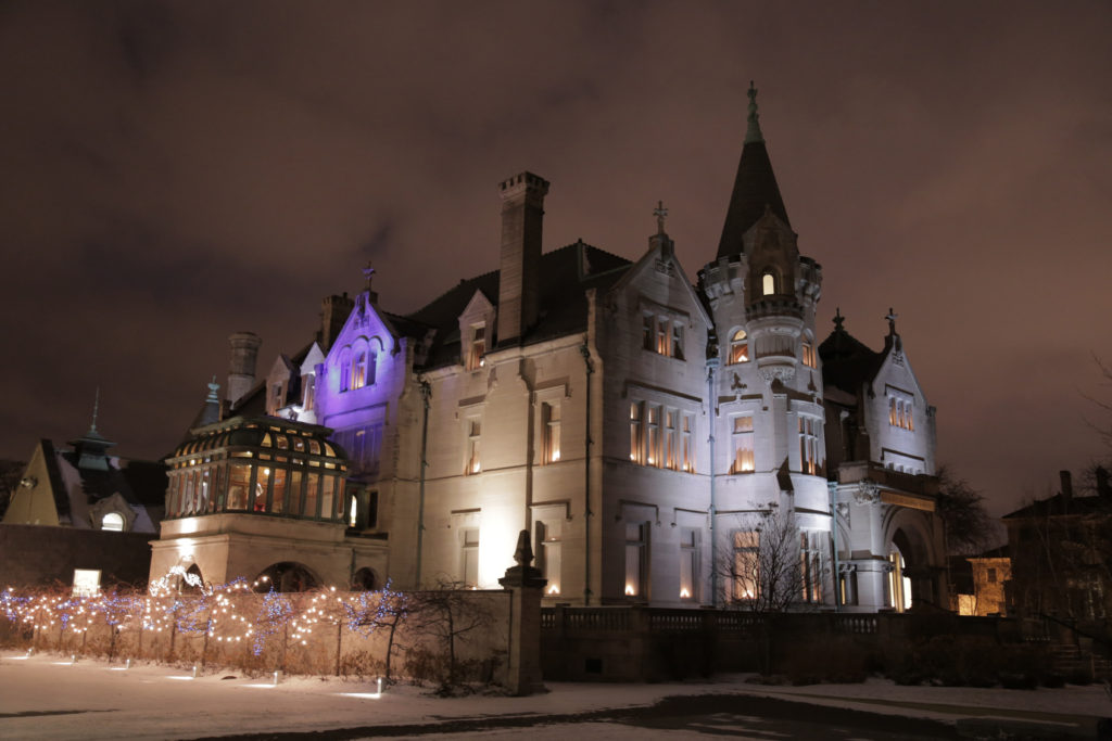 ASI Turnblad Family Mansion on a Winter Night at 2600 Park Avenue 