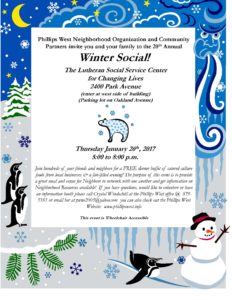 Phillips West Neighborhood Organization Winter Social