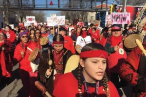 Indigenous Women”'s March Feb. 14, 2020 - Hundreds honored Missing and Murdered Women seeking action.